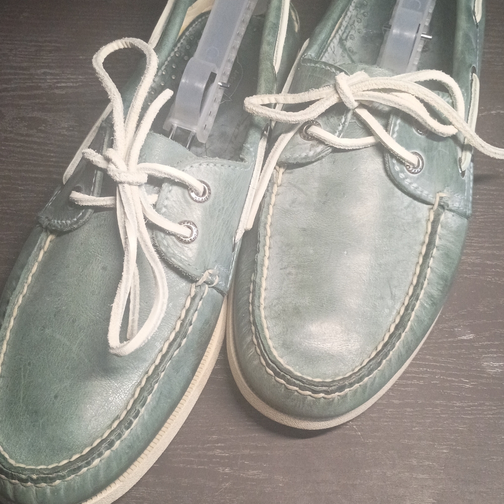 Sperry Teal Boat Shoes for Men 10.5M. Saltwater Washed Finish. NEW!!! - Picture 3 of 6